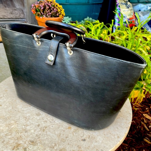 Spinneybeck Leather Bucket Tote - Picture 1 of 6